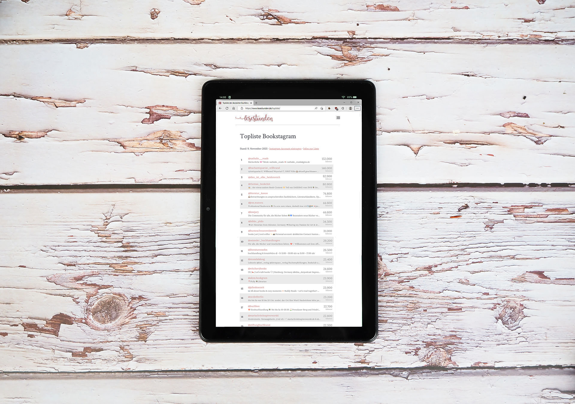 Instagram: Topliste der deutschen Bookstagram Buchszene